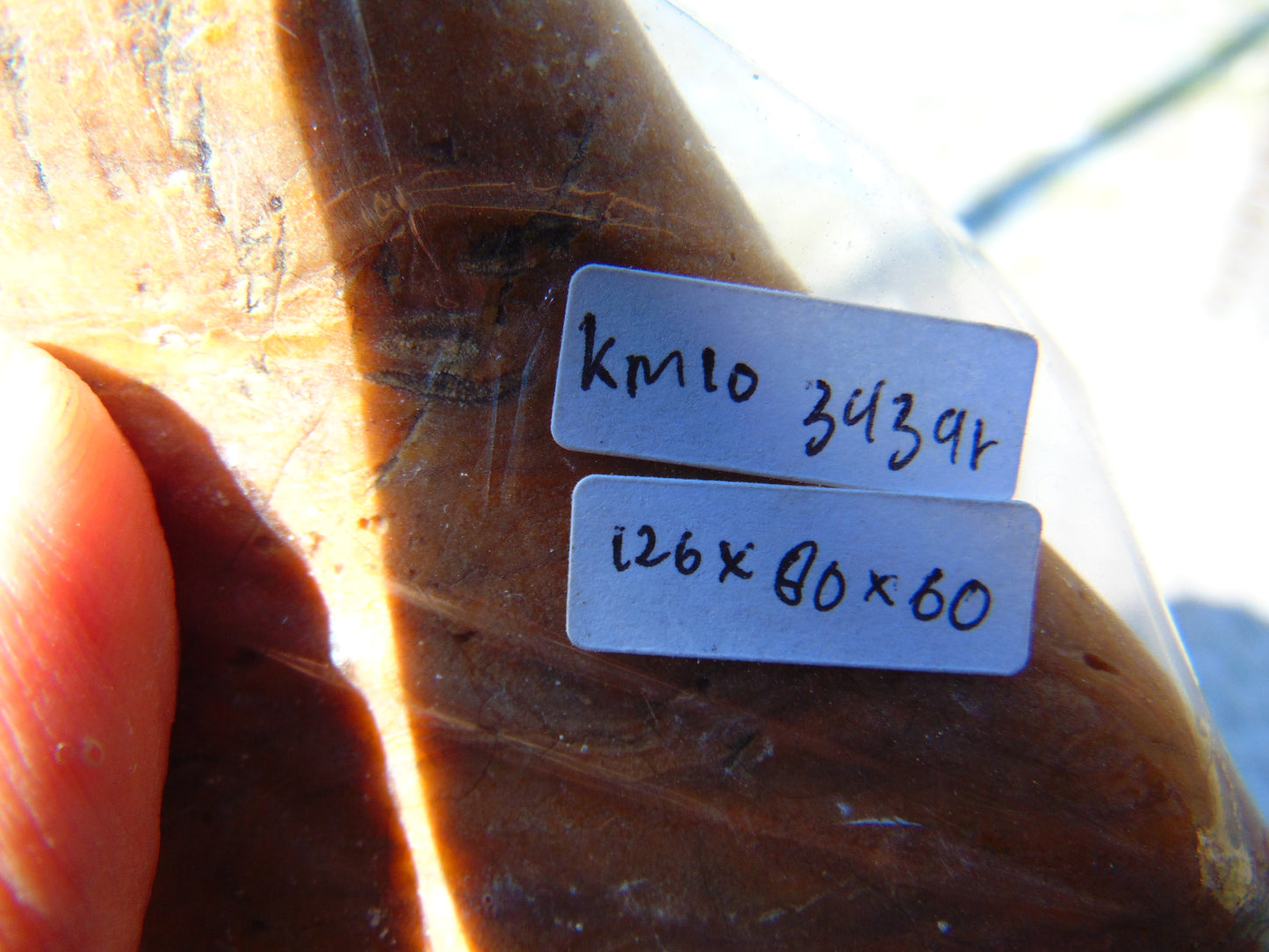 343 gram Polished Indonesia Yellow Fragrance Amber for Healing KM10