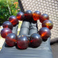 59 gram 12 Beads Mala Bracelet Indonesian Red Bluish Amber 20 mm for Healing G20B104