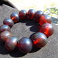 57 gram 12 Beads Mala Bracelet Indonesian Red Bluish Amber 20 mm for Healing G20B103