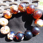58 gram 12 Beads Mala Bracelet Indonesian White Blue Amber 20 mm for Healing G20B106