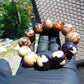 58 gram 12 Beads Mala Bracelet Indonesian White Blue Amber 20 mm for Healing G20B106