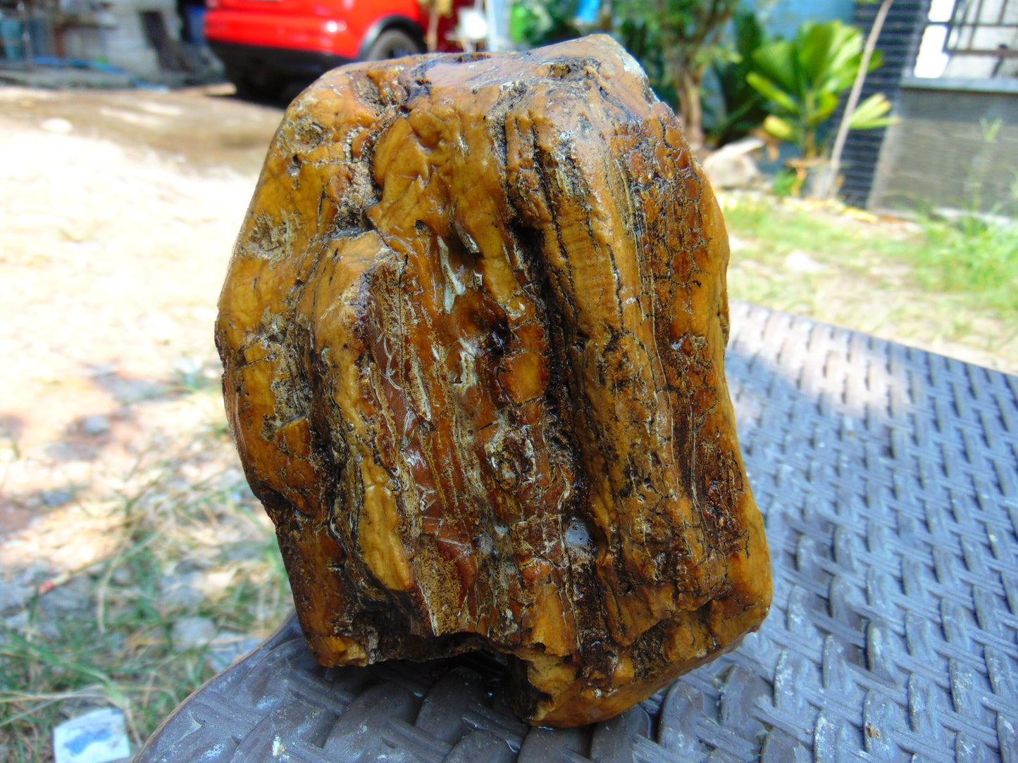 407 gram Polished Indonesia Yellow Aromatic Amber for Healing AY26M130