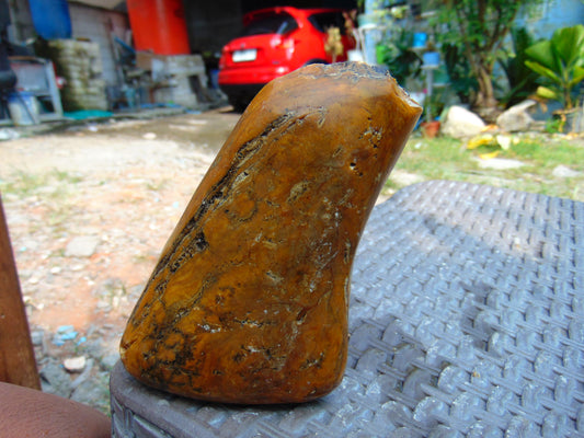 283 gram Polished Indonesia Yellow Aromatic Amber for Healing AY26M127