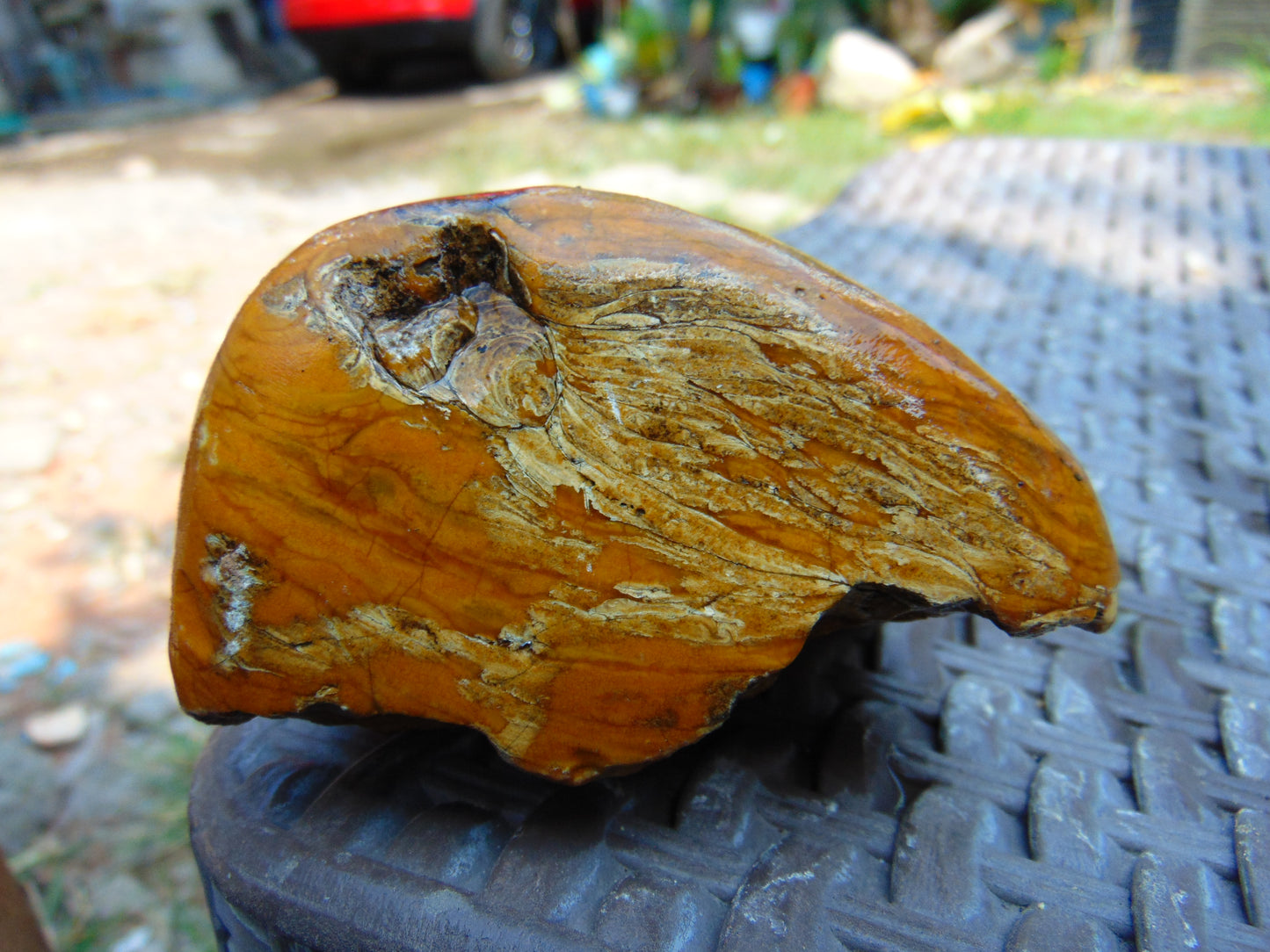283 gram Polished Indonesia Yellow Aromatic Amber for Healing AY26M127