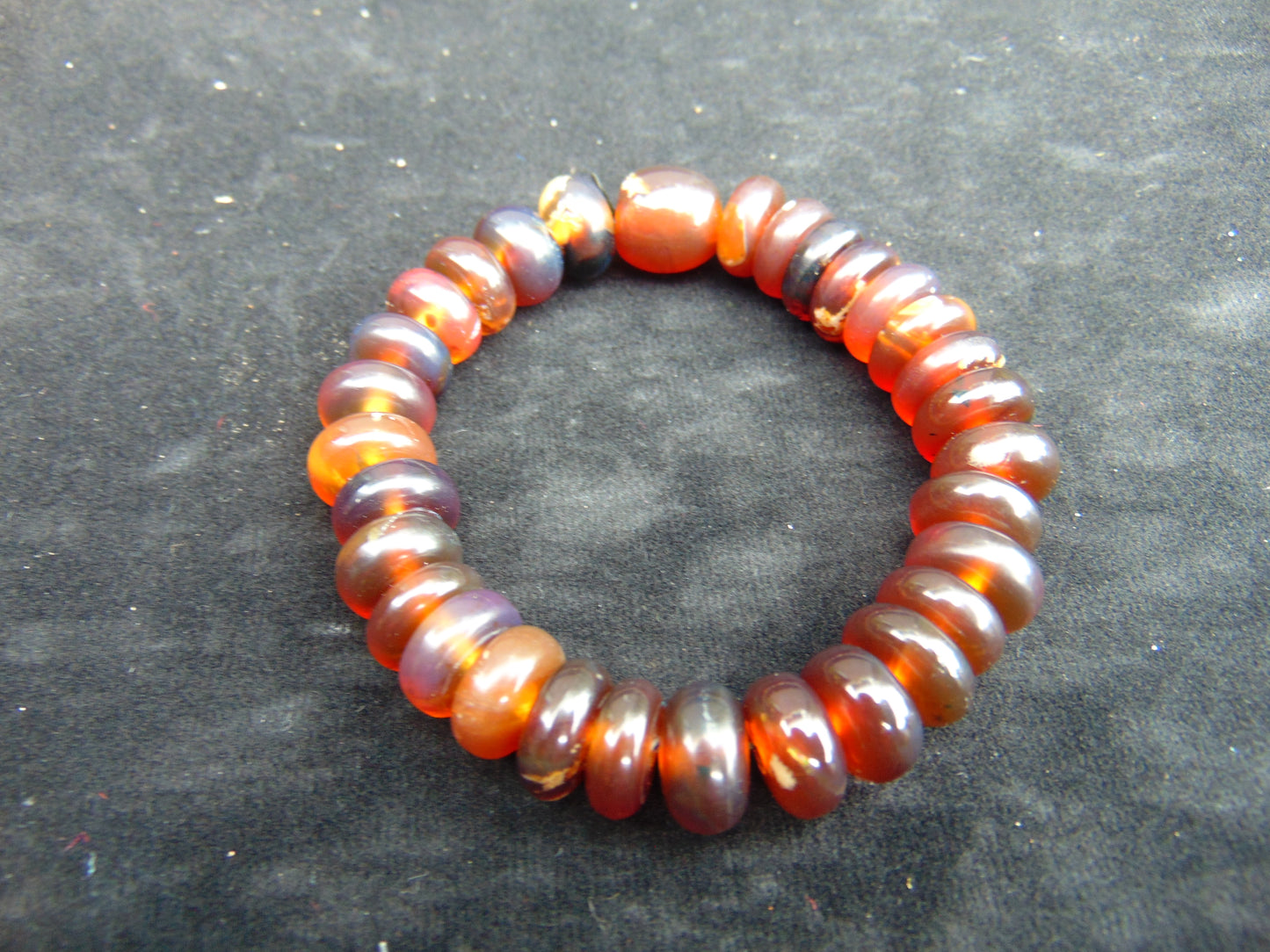 19 gram Small Beads Bracelet Indonesian Mix Red Blue Amber for Healing A31G215
