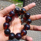 57 gram 12 Beads Mala Bracelet Indonesian Purple Blue Amber 20 mm for Healing BB2