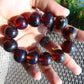 57 gram 12 Beads Mala Bracelet Indonesian Purple Blue Amber 20 mm for Healing BB2