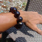 57 gram 12 Beads Mala Bracelet Indonesian Purple Blue Amber 20 mm for Healing BB2