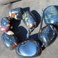 713 gr Big beads Necklace Indonesian blue Amber for Healing NEC219