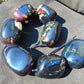 713 gr Big beads Necklace Indonesian blue Amber for Healing NEC219