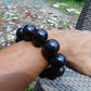 58 gram 12 Beads Mala Bracelet Indonesian Black Amber 20 mm for Healing BB9