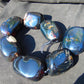713 gr Big beads Necklace Indonesian blue Amber for Healing NEC219