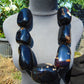 713 gr Big beads Necklace Indonesian blue Amber for Healing NEC219