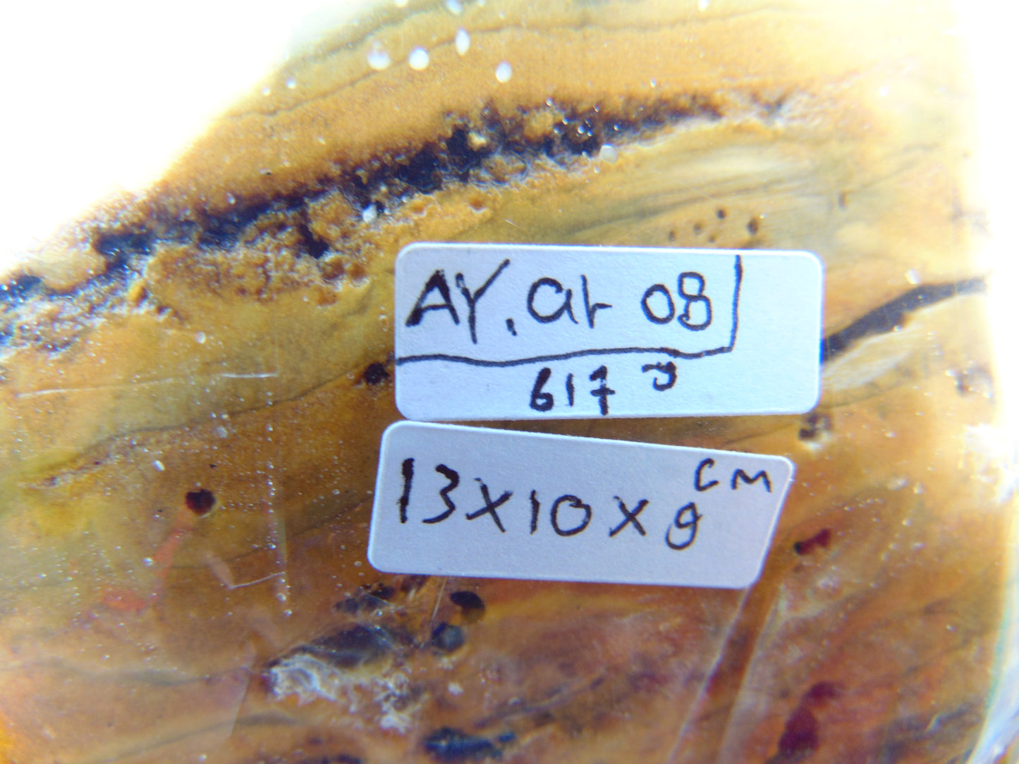 617 gram Polished Indonesia Yellow Fragrance Amber for Healing AYAR08