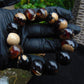 35 gram 14 Beads Mala Bracelet Indonesian Dark White Amber 16 mm for Healing A14G250
