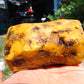 261 gram Polished Indonesia Yellow Fragrance Amber for Healing K822