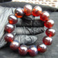 34 gram 14 Beads Mala Bracelet Indonesian Bluish Red Amber 16 mm for Healing A14G248