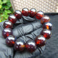 34 gram 14 Beads Mala Bracelet Indonesian Bluish Red Amber 16 mm for Healing A14G248