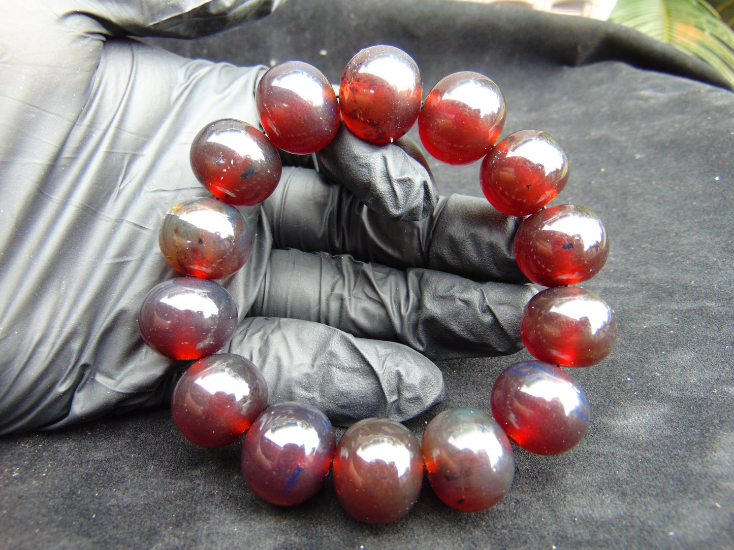 35 gram 14 Beads Mala Bracelet Indonesian Red Amber 16 mm for Healing A14G262