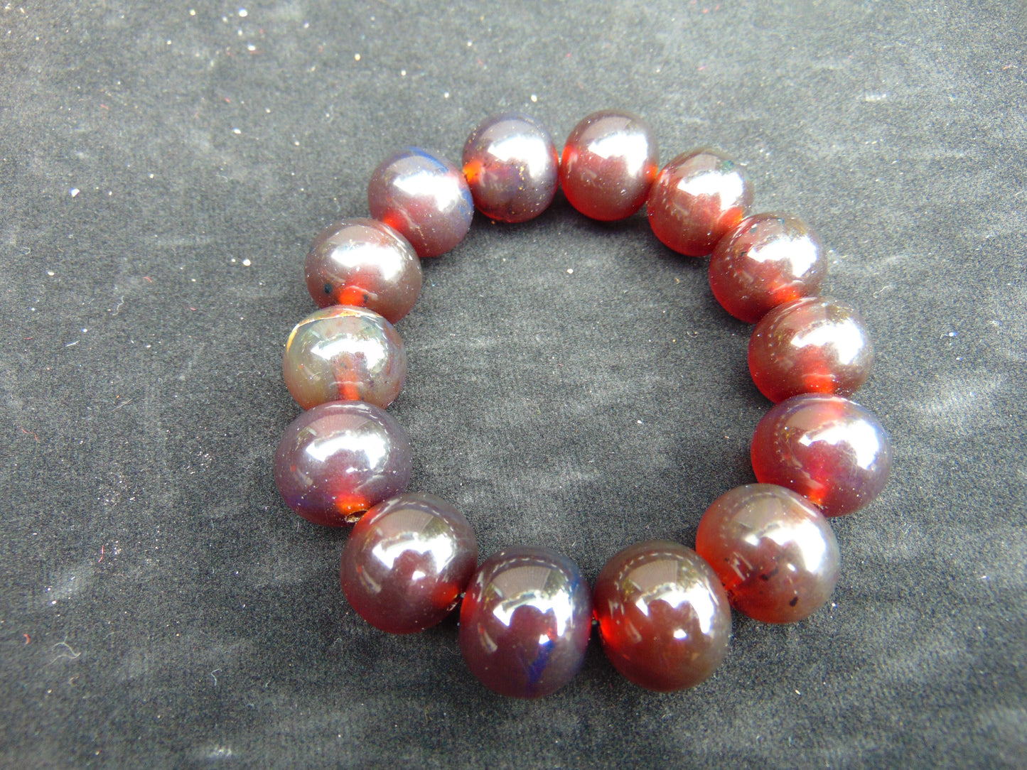 35 gram 14 Beads Mala Bracelet Indonesian Red Amber 16 mm for Healing A14G262