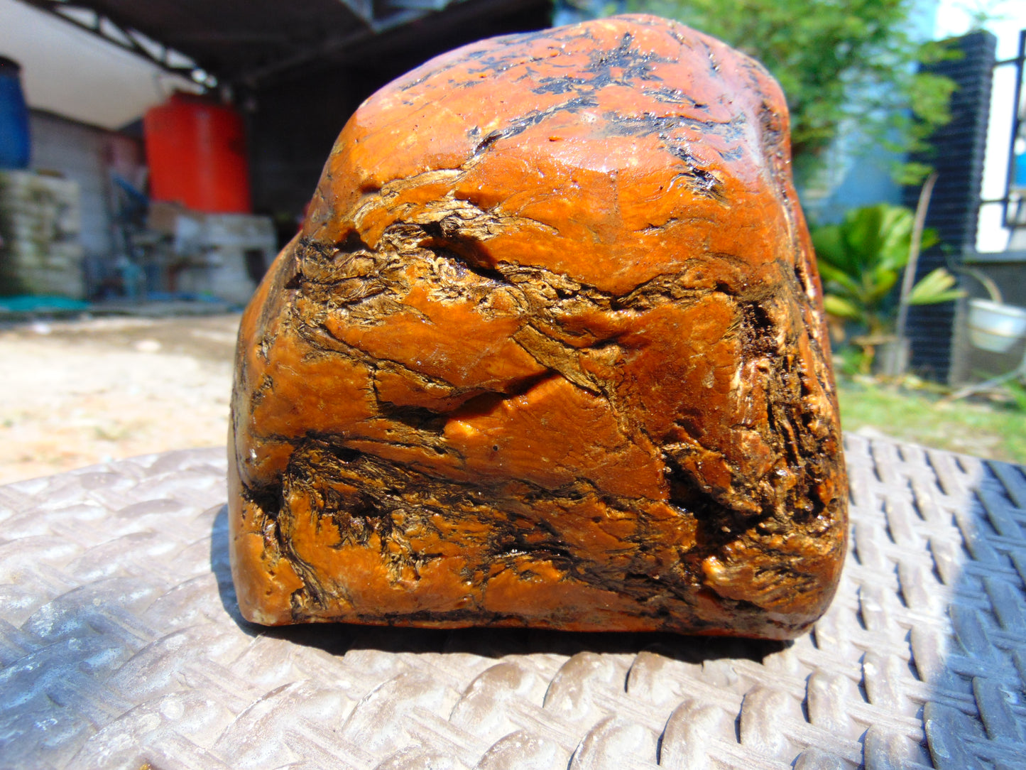 873 gram Polished Indonesia Yellow Aromatic Amber for Healing AYM118