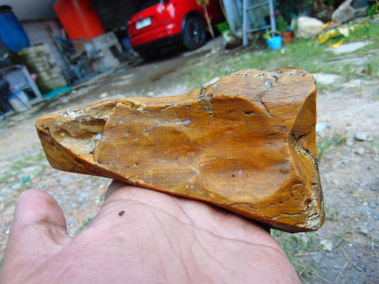 256 gram Polished Indonesia Yellow Aromatic Amber for Healing AY26M131