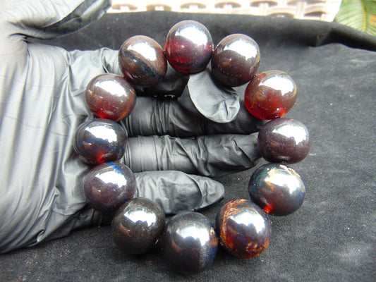 57 gram Beads Mala Bracelet Indonesian Cherry Red Amber for Healing BB8