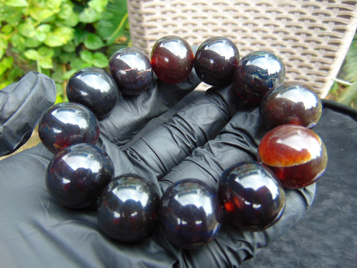 57 gram Beads Mala Bracelet Indonesian Cherry Red Amber for Healing BB8