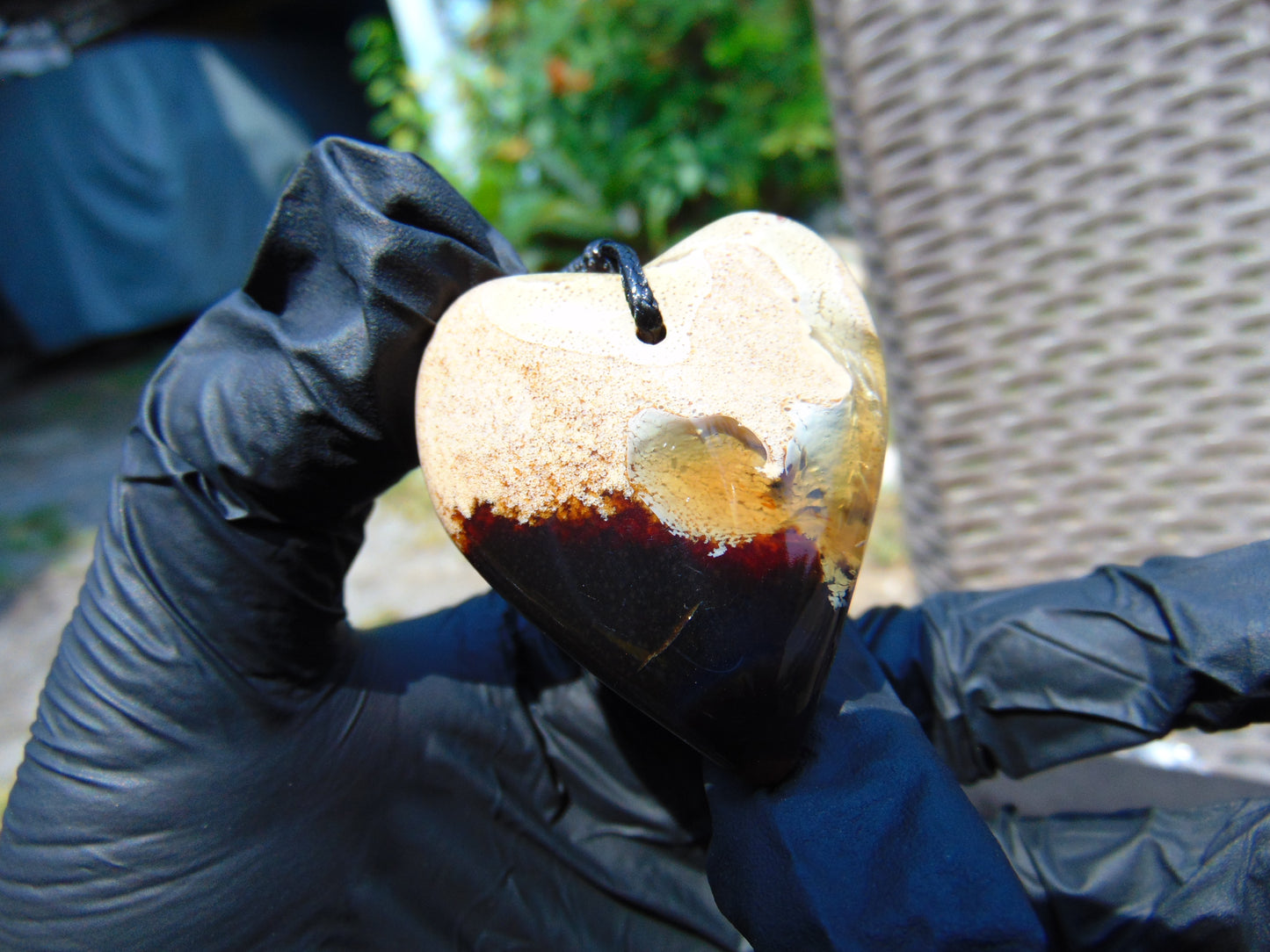 12 gr Heart Pendant Indonesian white Amber for Healing 25A243