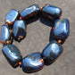 936 gr Big beads Necklace Indonesian Black blue Amber for Healing NEC257