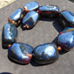 936 gr Big beads Necklace Indonesian Black blue Amber for Healing NEC257