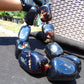 936 gr Big beads Necklace Indonesian Black blue Amber for Healing NEC257