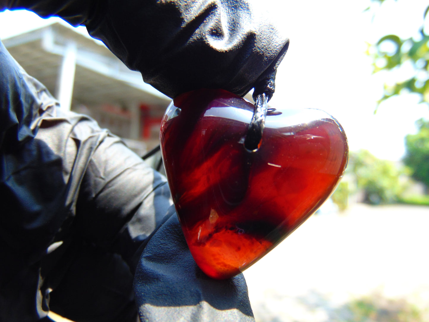 9 gr Heart Pendant Indonesian Blue Amber for Healing 25A359