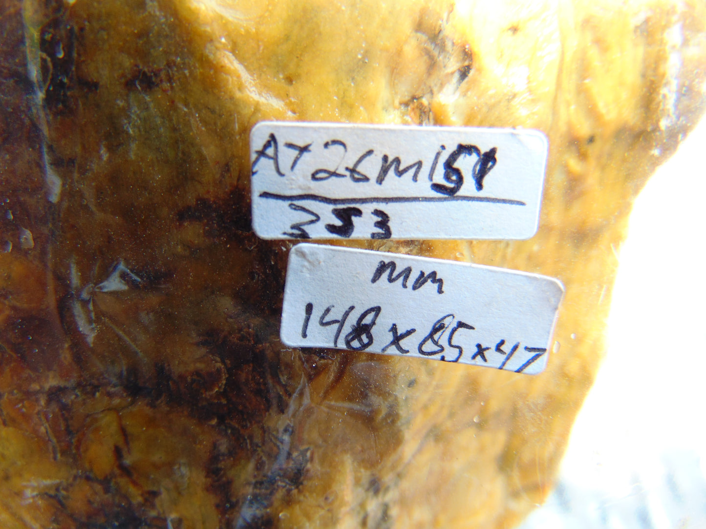 353 gram Polished Indonesia Yellow Aromatic Amber for Healing AY26M151