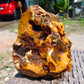 816 gram Polished Indonesia Yellow Aromatic Amber for Healing AY26M145