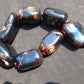 694 gr Big beads Necklace Indonesian purple blue Amber for Healing NEC256