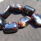 694 gr Big beads Necklace Indonesian purple blue Amber for Healing NEC256