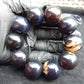 91 gram 10 Beads Mala Bracelet Indonesian Dark Amber 25 mm for Healing A10G238