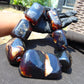 694 gr Big beads Necklace Indonesian purple blue Amber for Healing NEC256