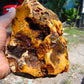 816 gram Polished Indonesia Yellow Aromatic Amber for Healing AY26M145