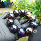 91 gram 10 Beads Mala Bracelet Indonesian Dark Blue Amber 25 mm for Healing A10G238