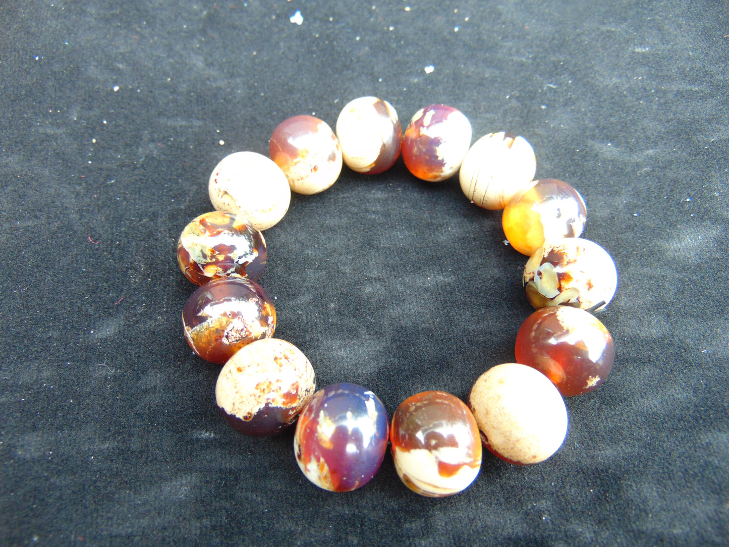 34 gram 14 Beads Mala Bracelet Indonesian white Amber 16 mm for Healing A14G257