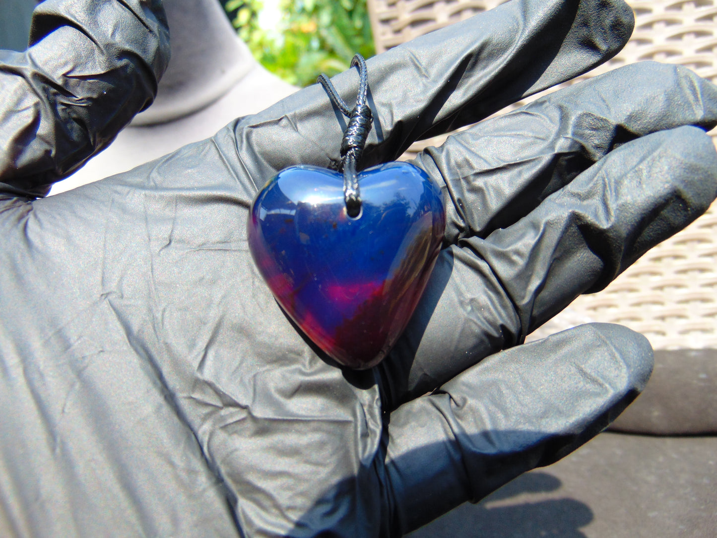10 gr Heart Pendant Indonesian Blue Amber for Healing 25A349