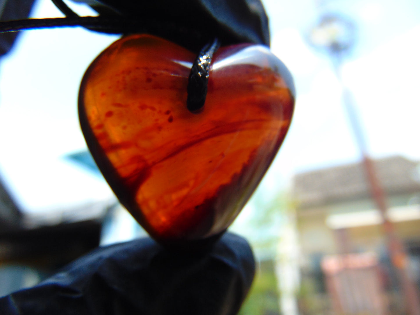 10 gr Heart Pendant Indonesian Blue Amber for Healing 25A349