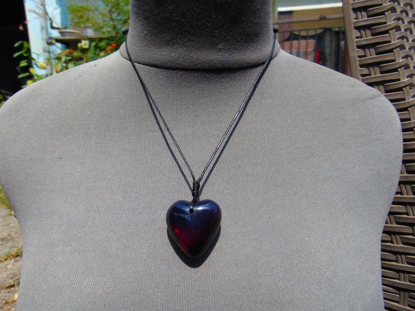 10 gr Heart Pendant Indonesian Blue Amber for Healing 25A349