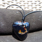 10 gr Heart Pendant Indonesian Black Blue Amber for Healing 25A348