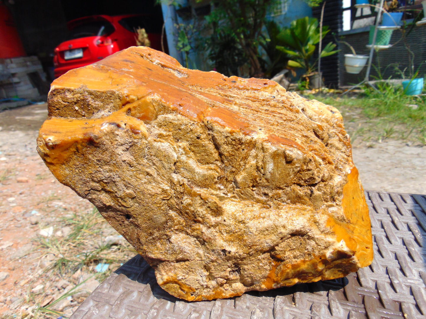 1376 gram Polished Indonesia Yellow Aromatic Amber for Healing AY26M113