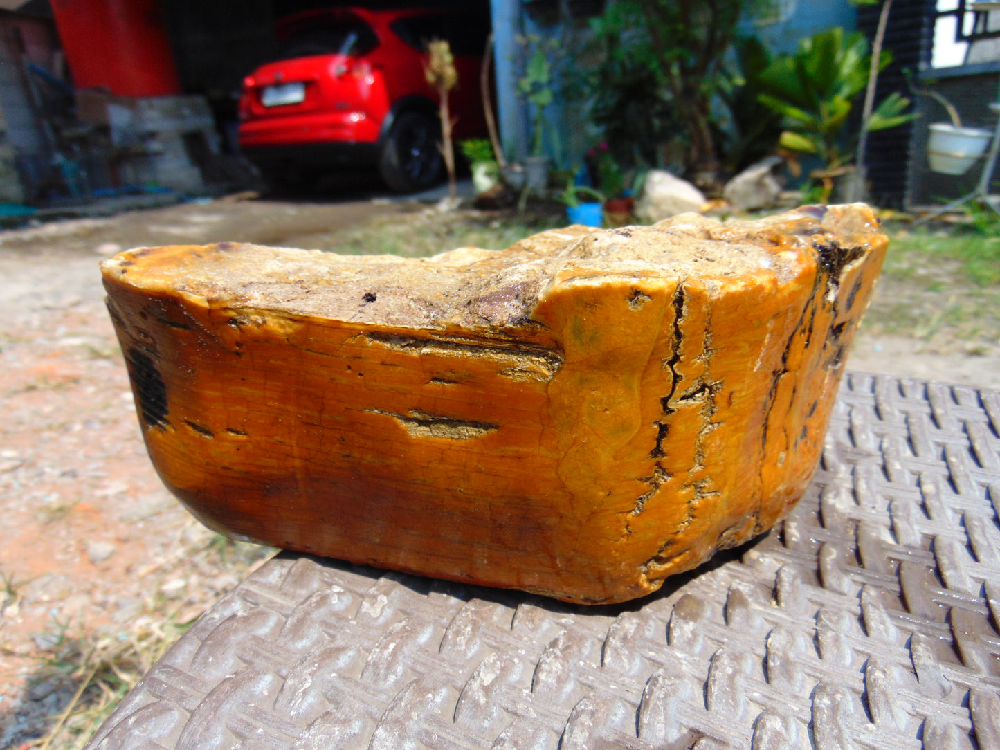 1376 gram Polished Indonesia Yellow Aromatic Amber for Healing AY26M113