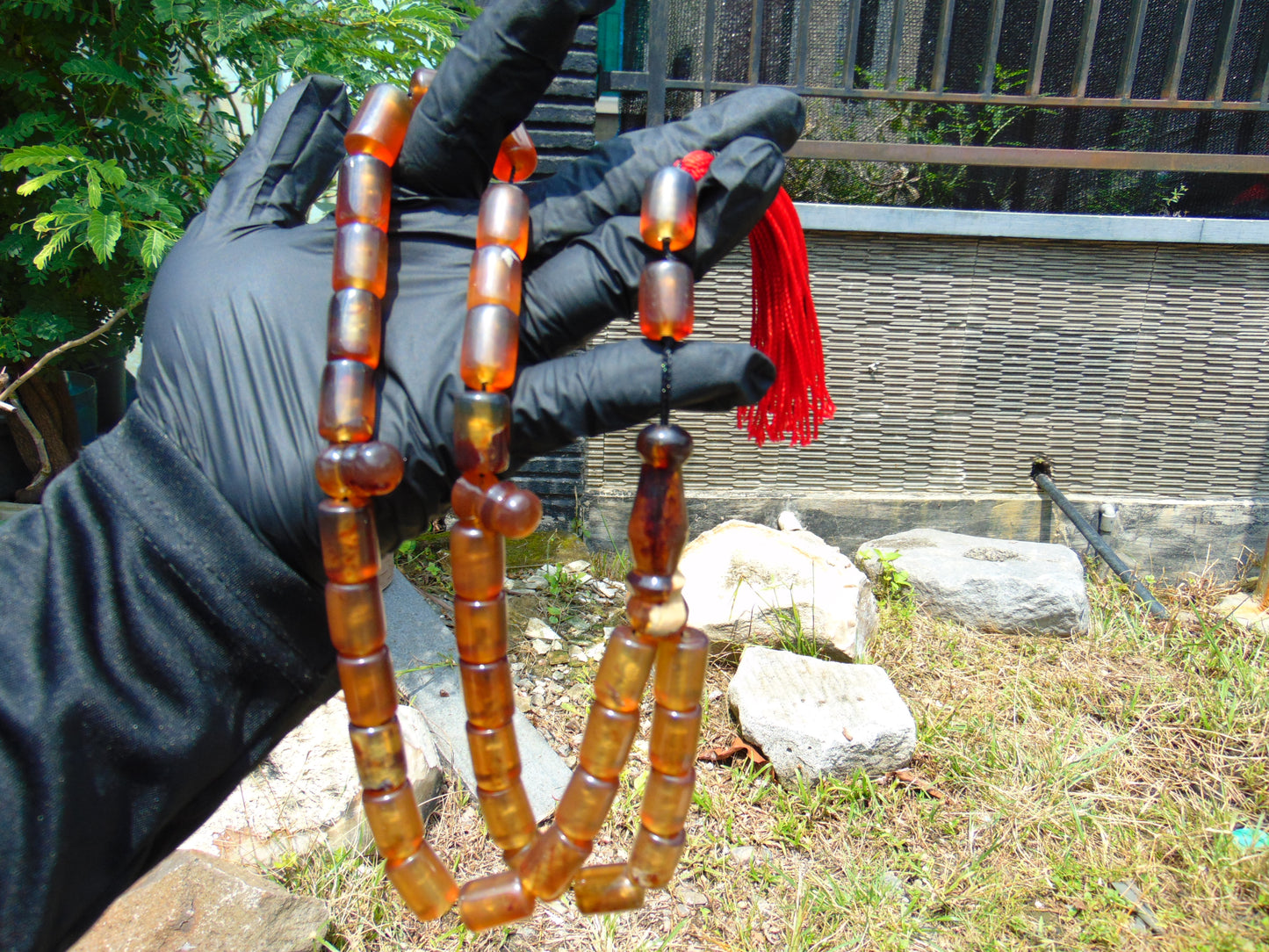 84 gr Komboloi Tasbih Rosary 33+2 Beads 16x17 mm Indonesian Yellow Bluish Amber for Healing TB67
