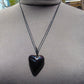 10 gr Heart Pendant Indonesian Black Blue Amber for Healing 25A348